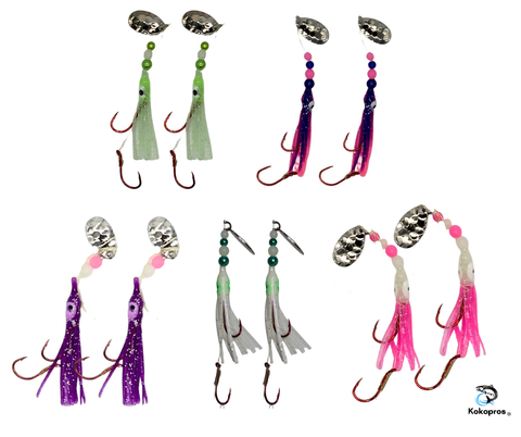 KOKOPROS® Hoochies 4.75 cm Luminous Micro Hoochies 10 Pack twin Packs