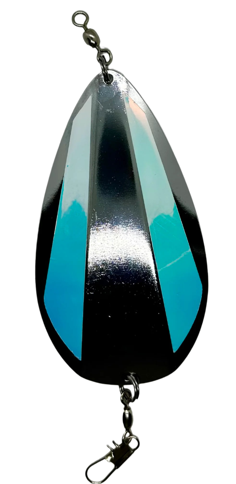 KOKOPROS® Mystic Opal reflective sidebar stickers for jet dodgers, twin pack, on a silver jet dodger