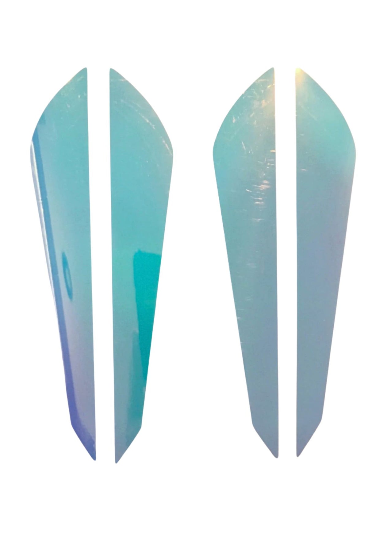 KOKOPROS® Mystic Opal reflective sidebar stickers for jet dodgers, twin pack, alternate view