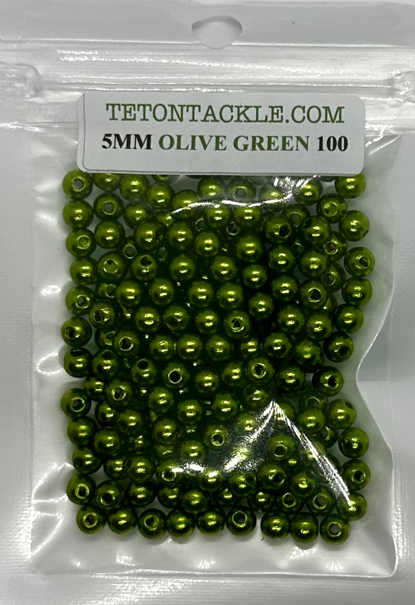 Beads - (5mm) *Premium Olive Green (100-Pack)