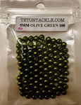 100- 5mm Premium Olive Green Beads (also available in 50 packs)