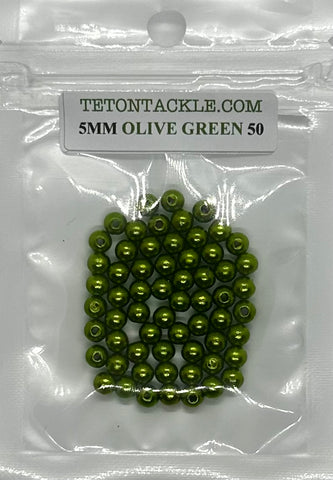Beads - 50-Pack Premium Olive Green 5mm Beads- Buying this item, wont change shipping