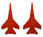 2-Bright Orange Reflective Jet Stickers- Twin Pack- For Kokopro Jet Dodger