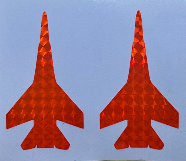 Stickers - 2-Bright Orange Reflective Jet Stickers- Twin Pack- For Kokopro Jet Dodger