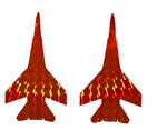 2-Bright Orange Reflective Jet Stickers- Twin Pack- For Kokopro Jet Dodger