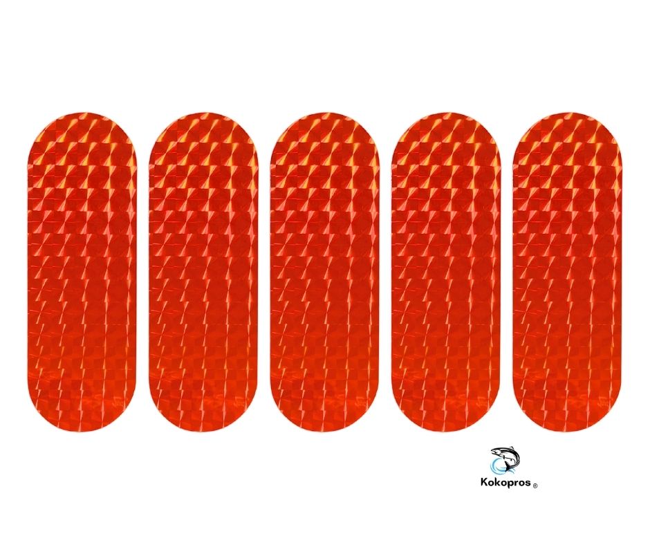 KOKOPROS® orange stickers for 4 3/4-inch skateboard dodgers, 5-pack
