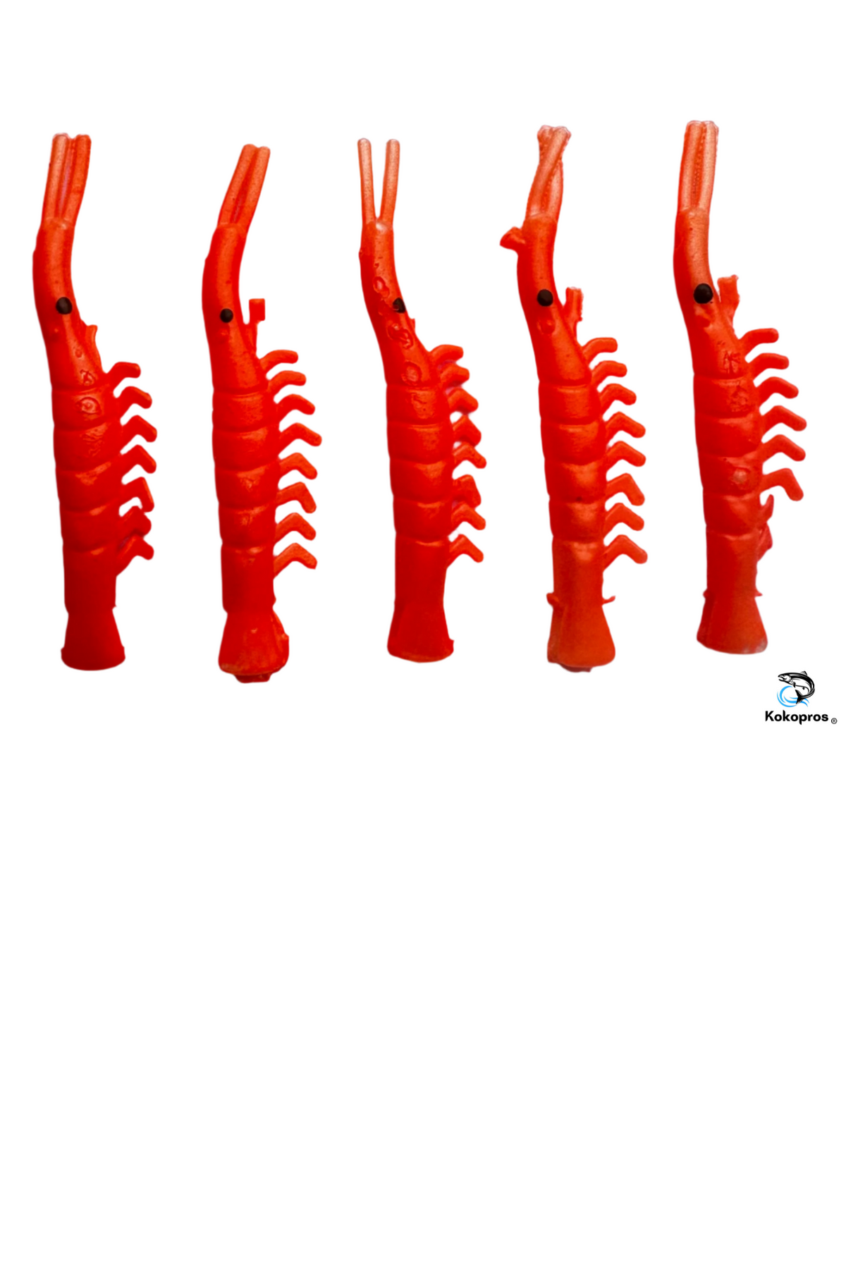 KOKOPROS® UV dyed kokanee shrimp #1, orange, 5-pack