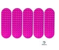 KOKOPROS® hot pink stickers for 4 3/4-inch skateboard dodgers, 5-pack