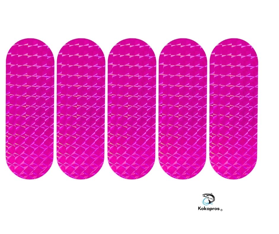KOKOPROS® hot pink stickers for 4 3/4-inch skateboard dodgers, 5-pack