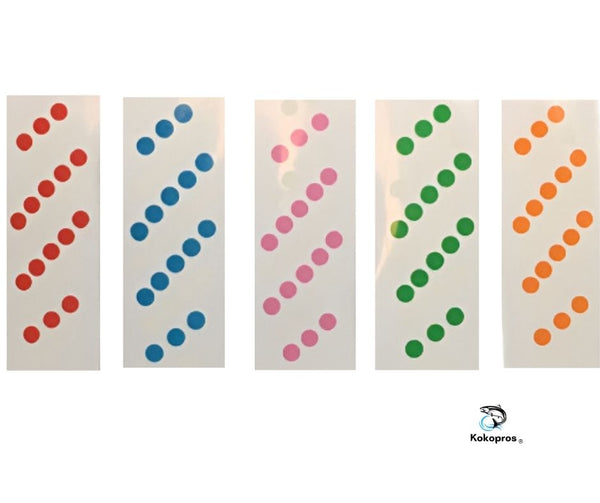 Stickers - KOKOPROS® Hyper Glow Polka Dot Stickers for 5 1/2-inch Teardrop Flashers (5 pack)