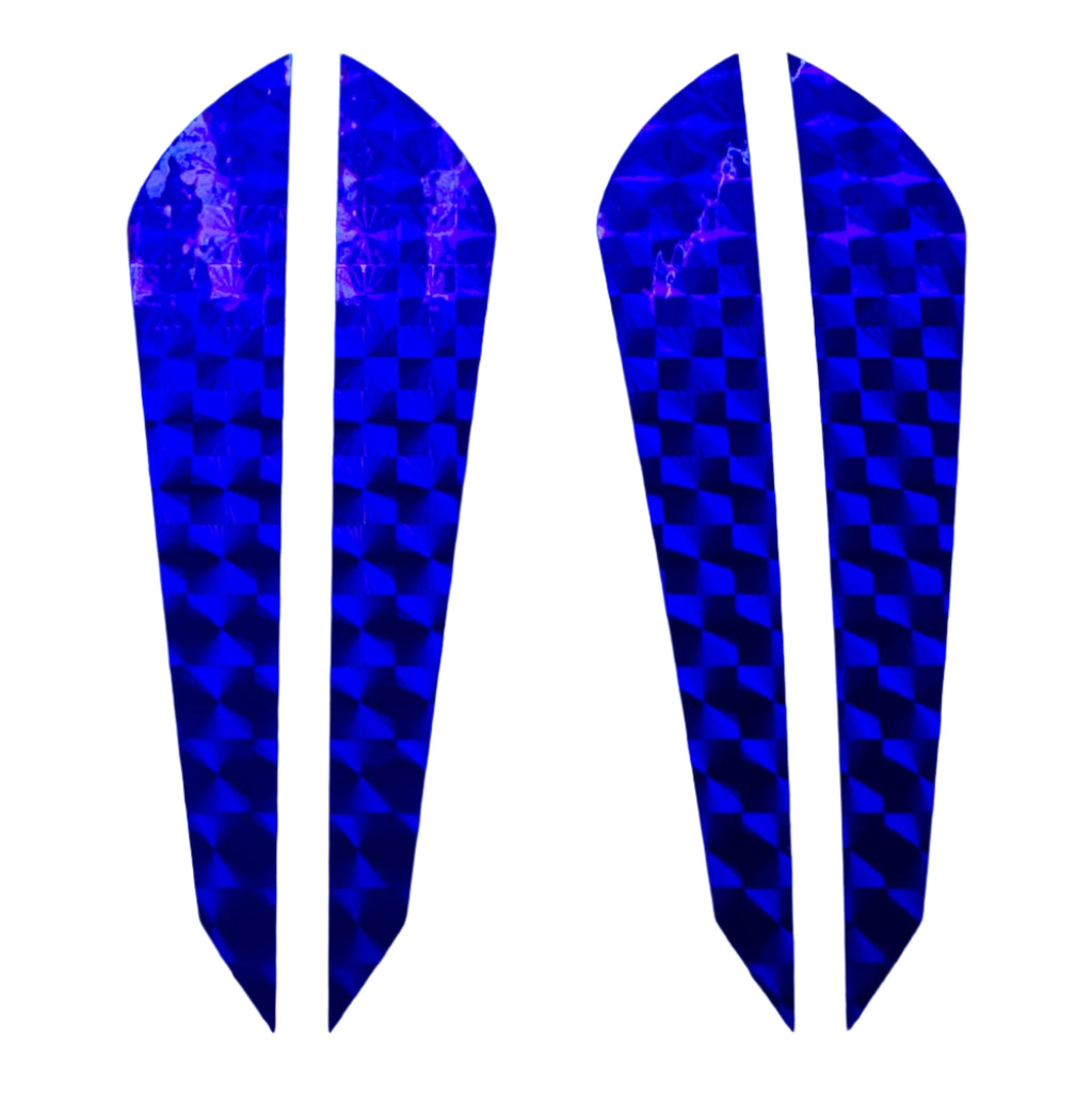 KOKOPROS® bright purple reflective sidebar stickers for jet dodgers, twin pack