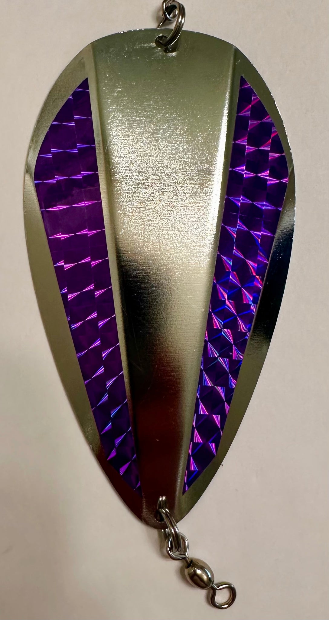 Jet Dodger - KOKOPROS® Silver Jet Dodger with Reflective Bright Purple Sidebars-