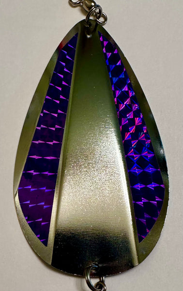 Jet Dodger - KOKOPROS® Silver Jet Dodger with Reflective Bright Purple Sidebars-