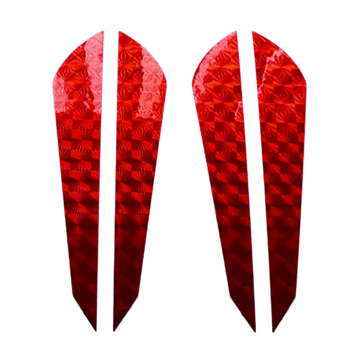 KOKOPROS® bright red reflective sidebar stickers for jet dodgers, twin pack