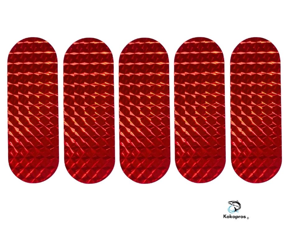 KOKOPROS® red stickers for 4 3/4-inch skateboard dodgers, 5-pack