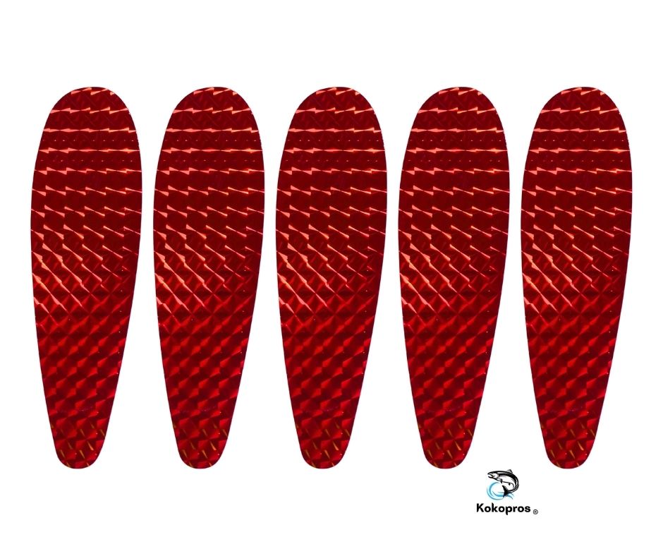 KOKOPROS® stickers for 5 1/2-inch teardrop flashers, 5-pack, Red shown