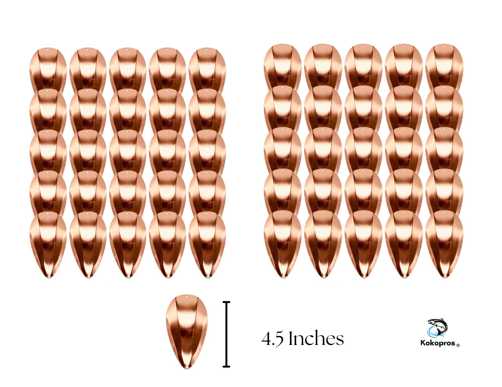KOKOPROS® JET Dodger, Copper, Blanks (50PK) 4 1/2 inch
