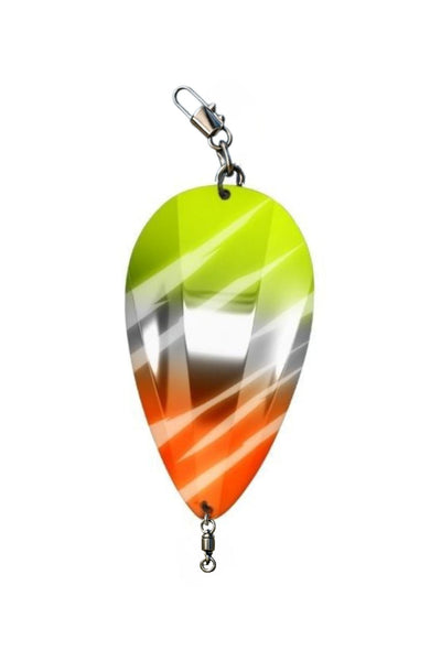 KOKOPROS® Jet Squadron  Renegade Jet Chartreuse, Silver, Orange Airbrushed Jet Dodgers 4 1/2-inch  Kokanee Salmon Fishing
