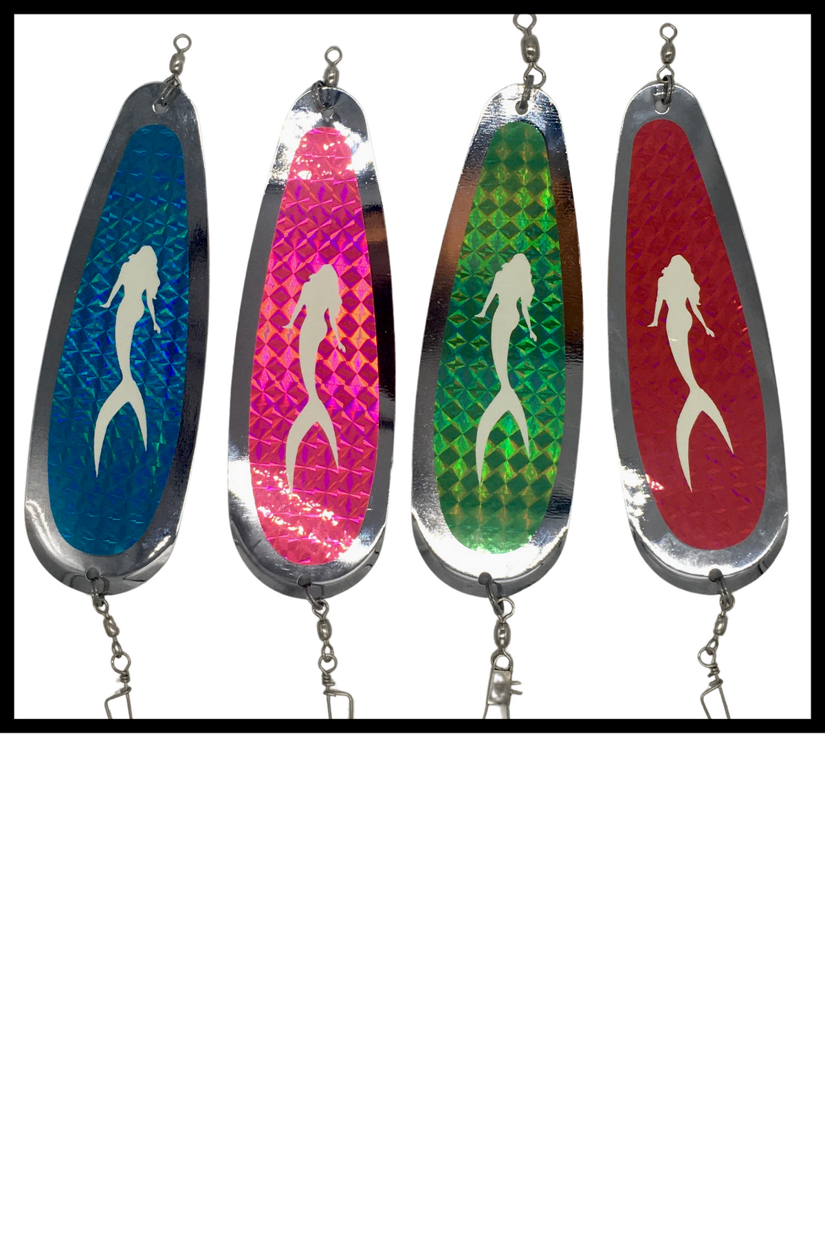 KOKOPROS® glow Lucky Mermaid teardrop dodgers, 5 1/2-inch, 4-pack