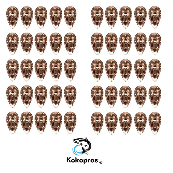 KOKOPROS® Dimple Jet Dodger Blanks 50 Pack (Silver, Gold, Copper) 4 1/2 inch