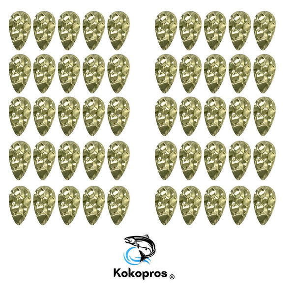 KOKOPROS® Dimple Jet Dodger Blanks 50 Pack (Silver, Gold, Copper) 4 1/2 inch