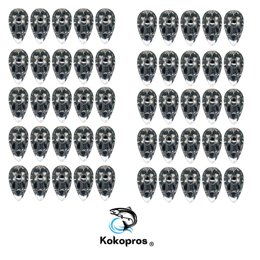KOKOPROS® dimple jet dodger blanks in silver, gold and copper, 4 1/2-inch, 50-pack