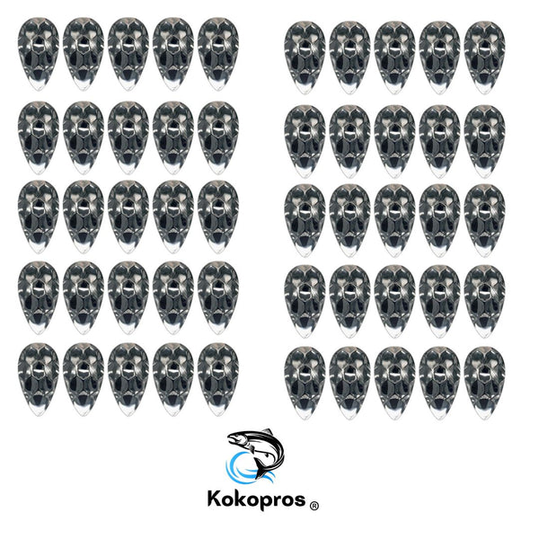 KOKOPROS® Dimple Jet Dodger Blanks 50 Pack (Silver, Gold, Copper) 4 1/2 inch