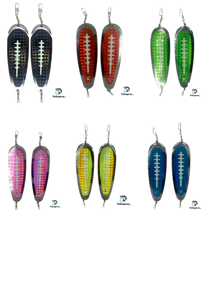 Dodger - KOKOPROS® *** Kokanee Salmon Finished Teardrop Fishing Flashers 5 ½ inch Chrome Plated 2 PK - Vibrant Colors for Enhanced Attraction - Durable & Easy to Use - ** Holographic Color Options**