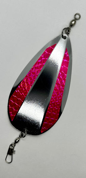 Jet Dodger - Kokopros Silver Jet Dodger with Hot Pink Reflective Sidebar Sticker