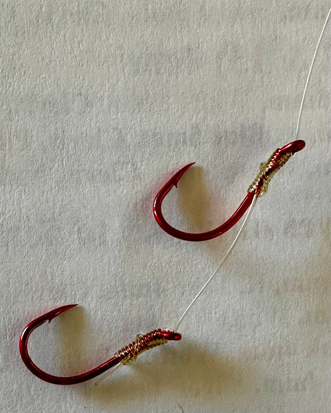 Hooks - Size 4 Pre-Tied Red Octopus Hooks 10- packs (Also available in 50 and 100 hooks)