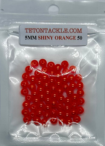 Beads - 50-Pack Premium Shiny Orange 5mm Beads