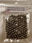 100- Premium Glossy Silver 5mm Beads (also available in 50 packs)