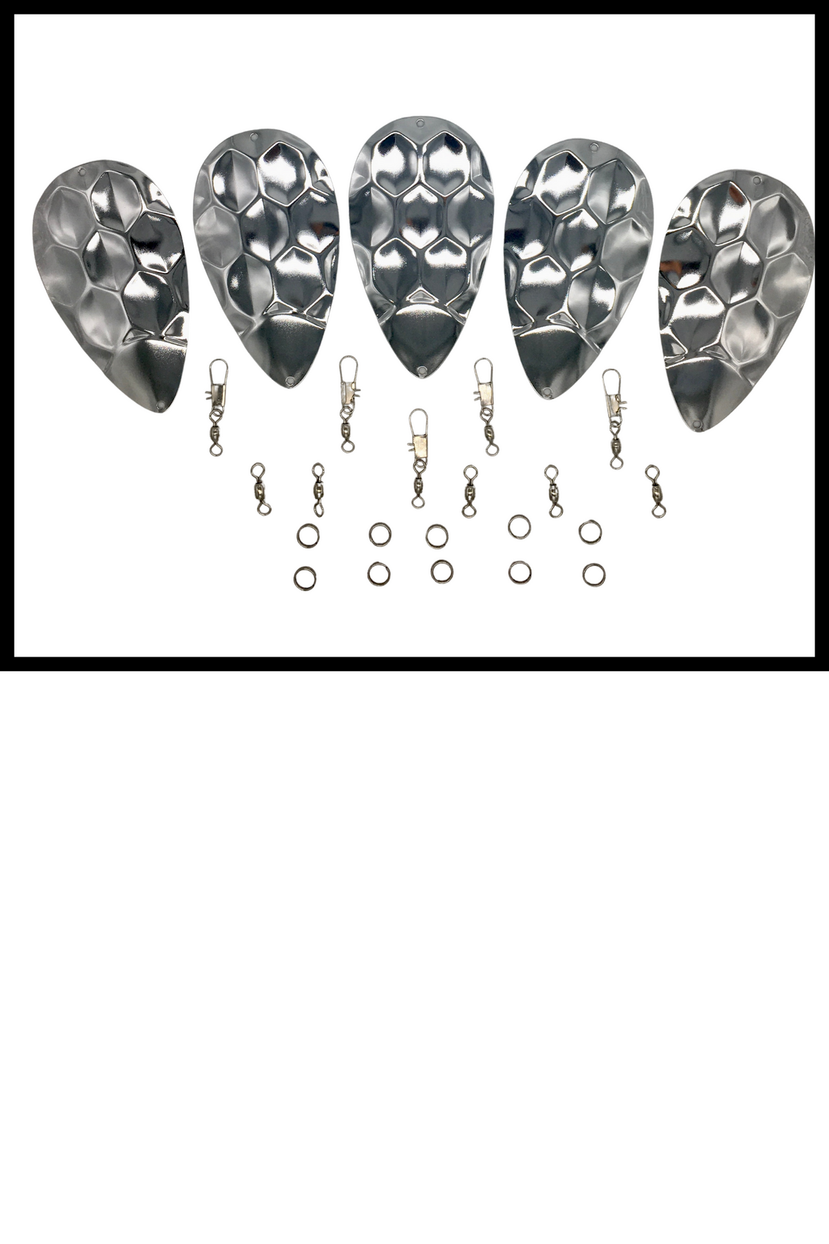 KOKOPROS® DIY dimple jet dodgers with hardware, 5-pack, Silver shown