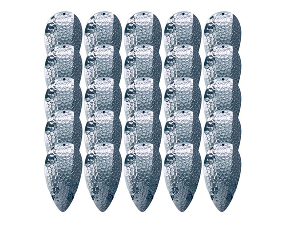 KOKOPROS®  SPRING HAMMERED Jets Dodger Blanks  - Customizable Fishing Gear for Salmon & Trout 25- Pack Choose your color (Gold, Silver & Copper)