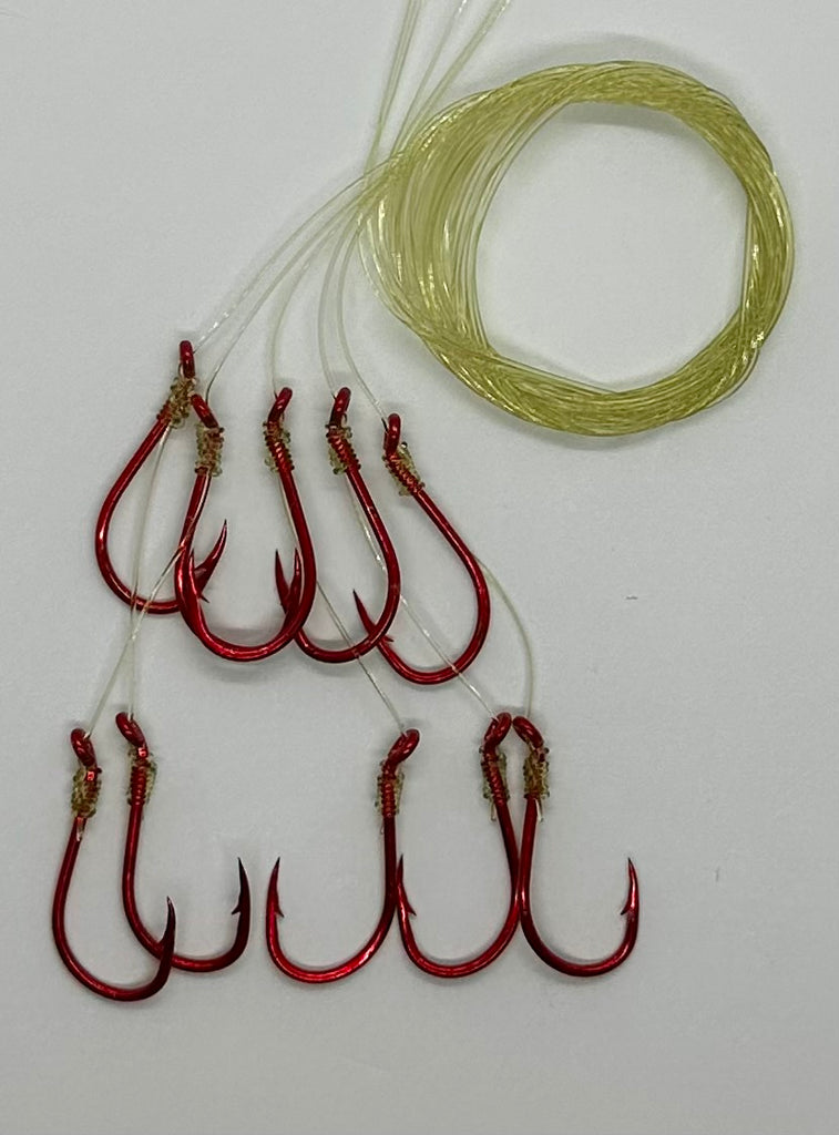 Hooks - Size 2 Pre-tied Red Octopus Hooks - 5-pack – Teton Tackle