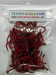Size #2  Pre-Tied Red Sickle Hooks -10 Pack