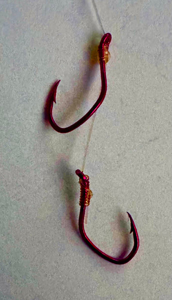 Hooks - Size #2 Pre-tied Red Sickle Hooks- 5 pack