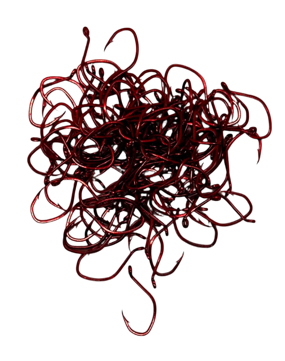 KOKOPROS® red sickle hooks, size 4, 100-pack, pile