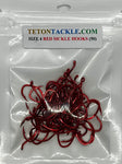 Size #4 Pre-Tied Red Sickle Hooks- 5-packs