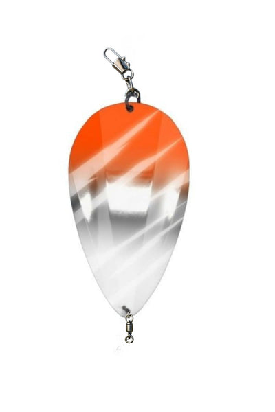KOKOPROS® Jet Squadron  Snow Cone Jet Orange ,Silver, White. New painted Jet Dodgers 4 1/2-inch Single  Kokanee Salmon Fishing 6-11-26
