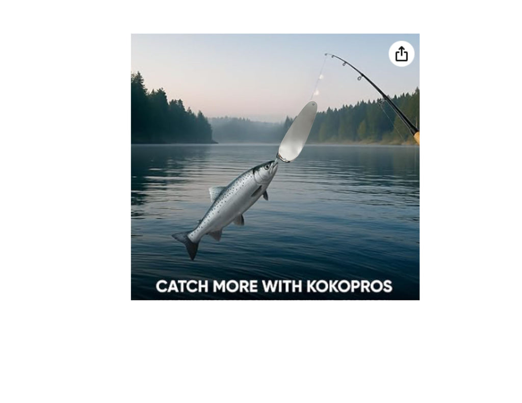 KOKOPROS® blank teardrop flashers, 5 1/2-inch, 50-pack, with a kokanee salmon