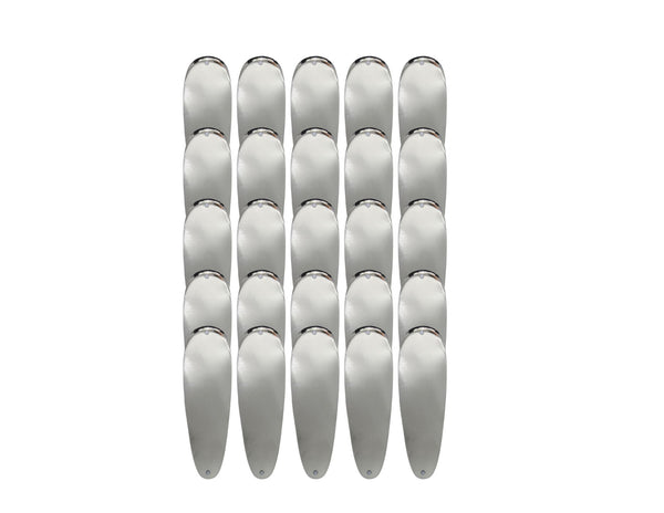 Dodger Blanks - Blank Teardrop Flashers - 5 1/2" - Silver - 25PK