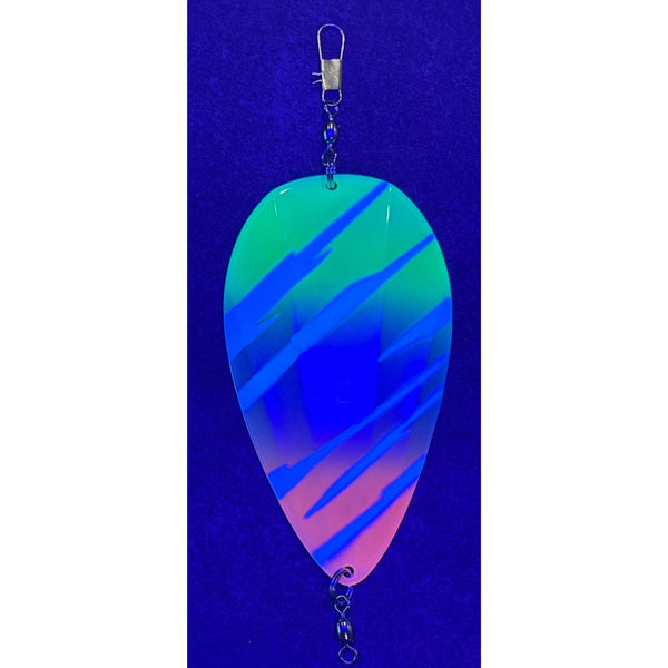 KOKOPROS® Jet Squadron  Renegade Jet Chartreuse, Silver, Orange Airbrushed Jet Dodgers 4 1/2-inch  Kokanee Salmon Fishing