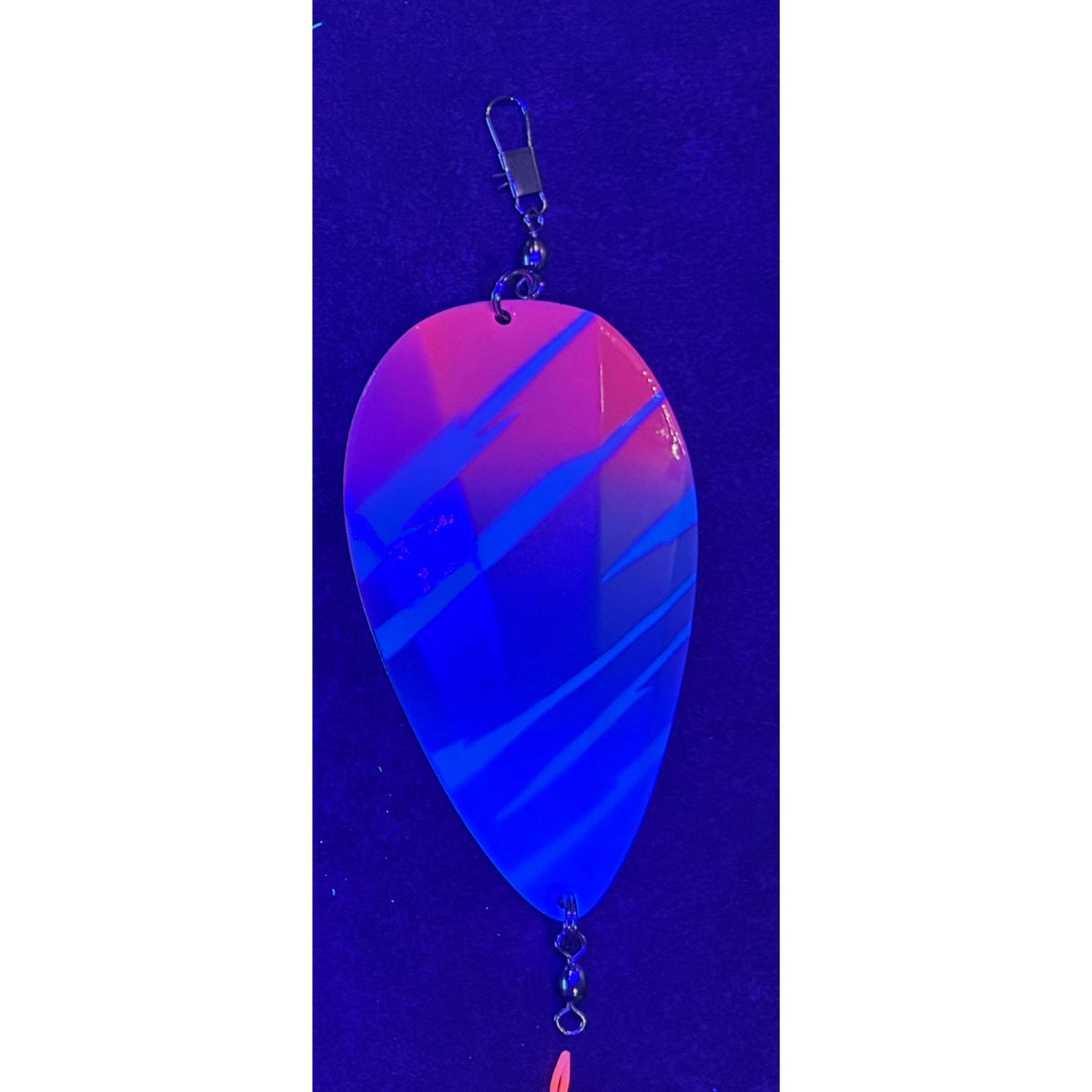KOKOPROS® Jet Squadron Snow Cone Jet in orange, silver and white, airbrushed 4 1/2-inch jet dodger, alternate view 3