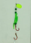 UV Micro Shrimp- Green #10- Bright Green w/ Chartreuse Spinner Blade