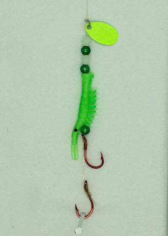 Micro shrimp - UV Micro Shrimp- Green #10- Bright Green w/ Chartreuse Spinner Blade
