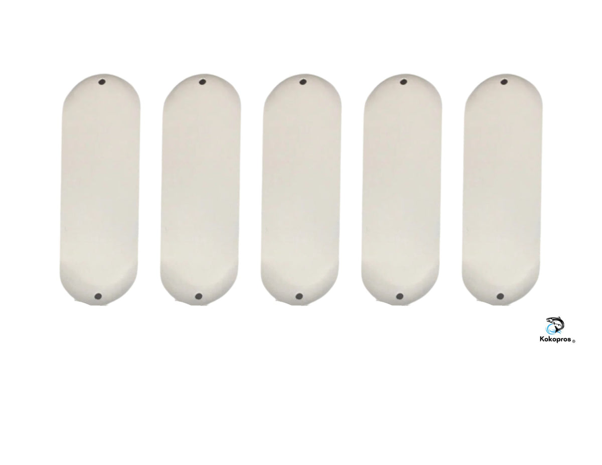 KOKOPROS® white powder-coated blank skateboard dodgers, 4 3/4-inch, 5-pack, alternate view
