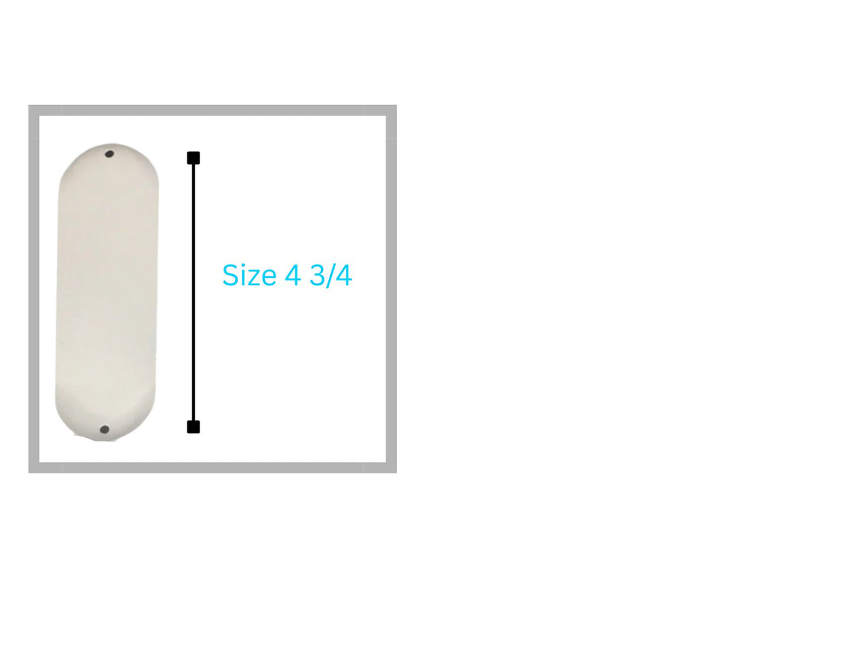 KOKOPROS® white powder-coated blank skateboard dodgers, 4 3/4-inch, 5-pack, with size measurement