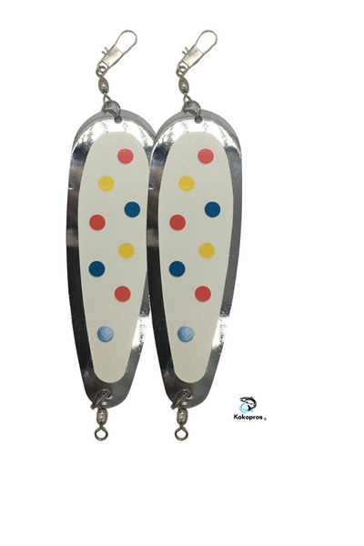 Dodger - KOKOPROS® *** Kokanee Salmon Finished Teardrop Fishing Flashers 5 ½ inch Chrome Plated 2 PK - Vibrant Colors for Enhanced Attraction - Durable & Easy to Use - ** Holographic Color Options**