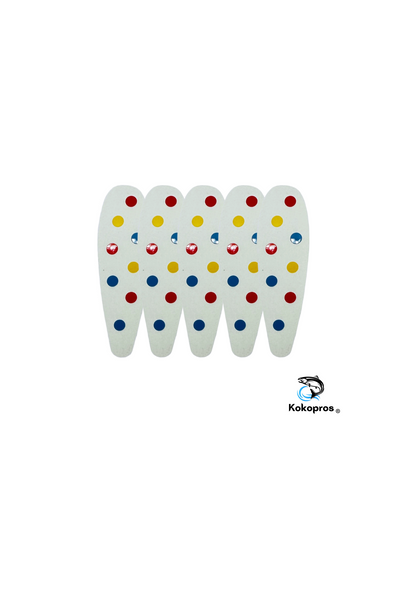 Stickers - KOKOPROS ® CHOOSE YOUR COLORS HERE FOR A QUICK SELECTION.  Stickers for 5 1/2-inch Teardrop Flashers (5 pack)